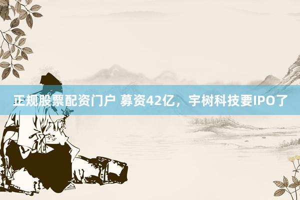 正规股票配资门户 募资42亿，宇树科技要IPO了
