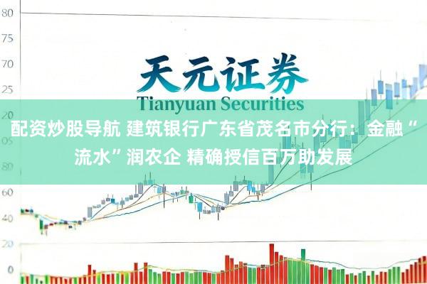 配资炒股导航 建筑银行广东省茂名市分行：金融“流水”润农企 精确授信百万助发展