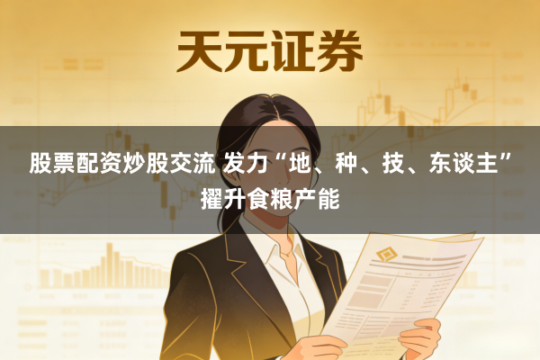 股票配资炒股交流 发力“地、种、技、东谈主”擢升食粮产能