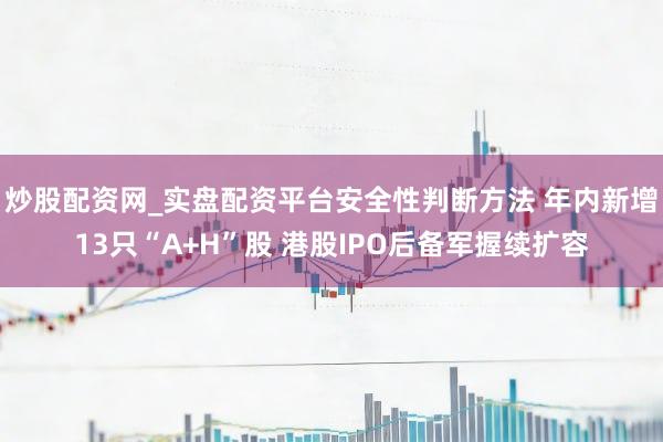 炒股配资网_实盘配资平台安全性判断方法 年内新增13只“A+H”股 港股IPO后备军握续扩容